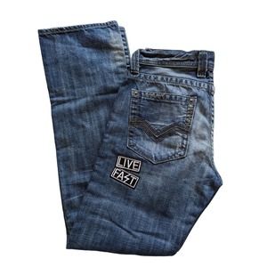 Affliction Blue Straight Men Jeans